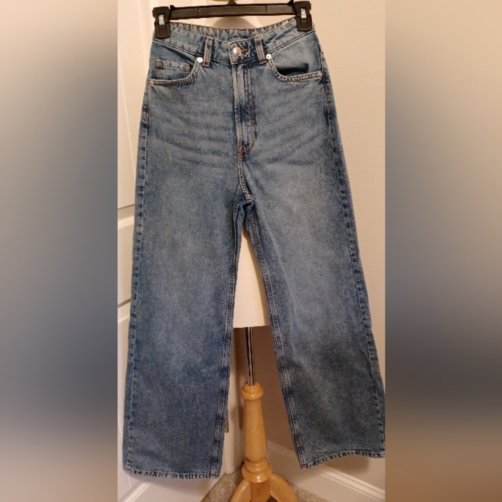 Divided H & M High Rise Wide Leg Jeans Sz 2 #0026